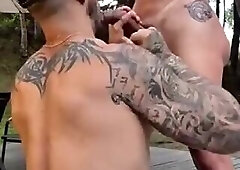 Big boobs trans beauty tops her boyfriend outdoors