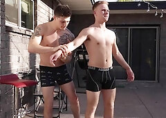 Oily backyard wrestling with Chase Arcangel and Ryan Love
