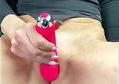Risky masturbation in a car in a supermarket parking lot.
