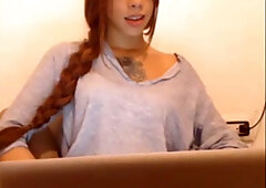 Cute Teen TS Showing Off Her Big Dick