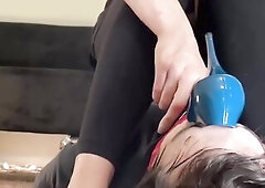 Smothered by CONSUMMATE feet after 5 hours in heels - foot worship, foot thrall, footstool