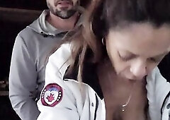 Sexy housewife mother i'd like to fuck get banged from behind outside in the woodshed whilst splitting wood