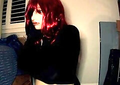 Nancy May Doll 1! A redhead female masked rubber doll craves to show u her cunt and rubber body!