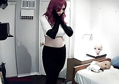 Erika & Jill Pt1! Kigurumi doll Jill shows u her Reni female mask, and her hawt rubber body!