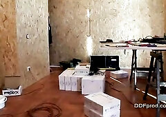 Cindy inspects the home wiring