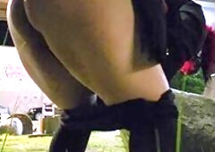 Goth Girl Public Pissing After The Bar