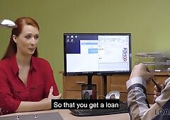 Hungarian beauty Lucette Nice auditions in a heated office casting session