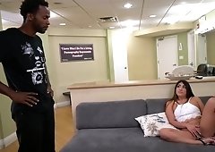 Lexie Banderas rimmes guy's ass then takes his bbc deep into her butthole