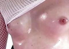 Determined shemale wearing glasses gets her asshole drilled very hard