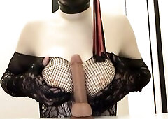 Fuchsia Doll titjob with fishnets