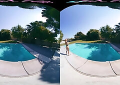 Sunny Pool Day - Redhead Big Tits Riding Toy - SexLikeReal