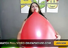 Ride and Nail Popping 7 Big Balloons with My Nude Body - Bunny Looner