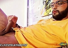 Colombian twink enjoys a big cock handjob and goes solo to unload