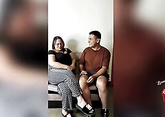 My stepson's ally came back to give me collagen in my wet breasts