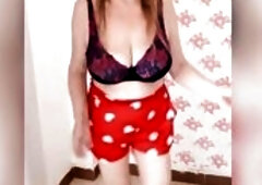 Sexy mother I'd like to fuck with Massive Natural Boobs Do Striptease in Hawt Underclothes