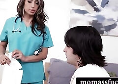Stepson Gets His Booty-ducation From a Breasty Latin babe Doctor