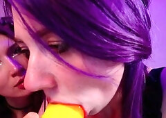 Teen busty lesbians toying snatches