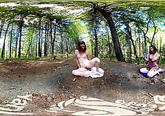 Tempting Yanks VR Turquoise Masturbating Outdoors In 3D Video