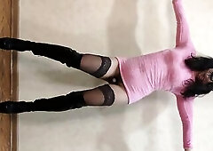 Oriental Sissy Dancing at her Pink Costume