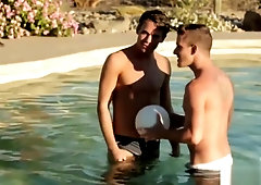 Handsome teen rimmed and spitroasted