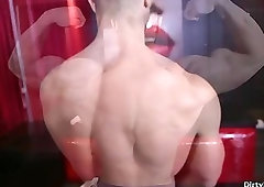 Muscle bodybuilder rimjob with cumshot