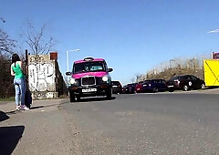 Czech babe gets into the hot taxi