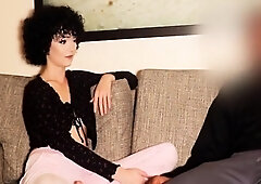 Hardcore interracial deepthroating for skinny brunette