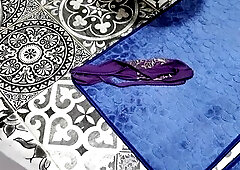 POV: This babe walked in on me in the washroom, holding her ribald pants. At 1st that babe was shocked, but then that babe smiled, realizing how much 