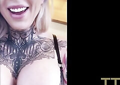 Golden-Haired Tattooed Honey with Huge Melons Gets Lost In The Snow And Banged Like a Floozy - CHRISTINA SAVOY