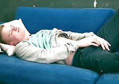 Light-haired teen Jacob O strokes his big cock like a pro