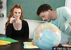 Professor Madison Morgan loves to taste a big cock in the classroom