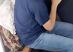 Cumming in my boyfriend's mouth in the dressing room