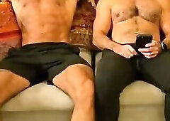 Muscled couple into musky pits at the gym