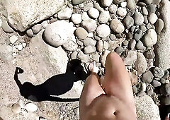 This is one of my wildest and almost any risky clips yet! I ride in the car totally nude. I hike 2km in nature's garb. I screw my chap and get a 