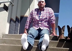 Hot guy showing his feet