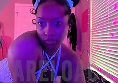 Dark-skinned Ziareloaded gets paid for some action with a big dildo