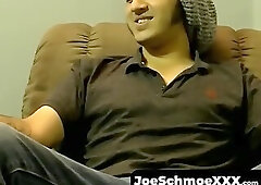 Chunky boy sucks big hairy dick and makes his buddy blast