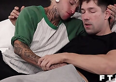 FTM Dudes Uncircumcised guy Eddie Patrick pummels FTM Austin Beefsticks bonus crevice