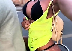 Blonde babe Kagney Karter horny solo masturbation outdoors