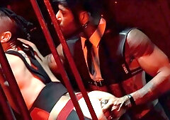 Caged lad endures Arab dick down the ass in ruthless maledom linmks