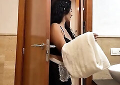 The cleaning lady catches me in the shower and can't resist my biggest dick -Milla Ferrazo anal destruction-