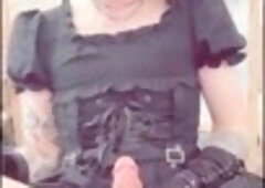 hannahmi - Gothic TS #3 rides dildo like a pro