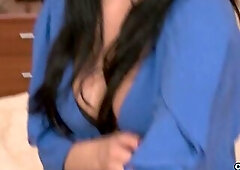 Hawt looking playgirl gets her taut cunt destroyed in the bedroom