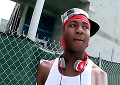 teen 18+ afro gay sucking white dick on knees