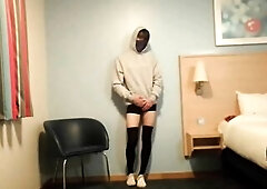 HOT SMALL TRANS TRYS ON A PAIR OUTFITS