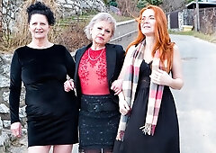 Playful mature ladies Anna K and Bianca M in a hot gloryhole game