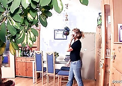 German Wifey Cheating Sex With Neighbour Watched By Own Husband