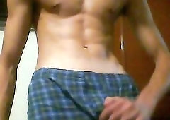 Hunky teen cock stroking