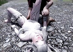 Wood Elves Bang By A River - Skyrim