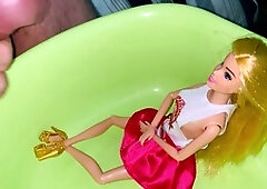 tny dick cums on doll